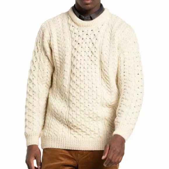 Rue Saint Patrick Other - Rue Saint-Patrick Worsted Wool Aran Irish Fisherman Sweater Cream